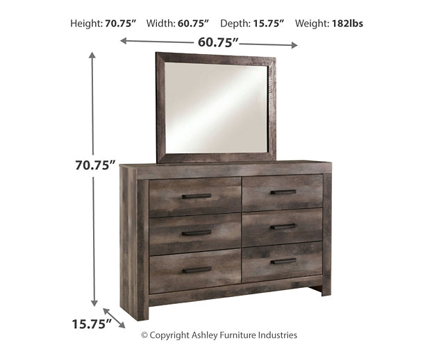 Wynnlow King Poster Bed with Mirrored Dresser at Cloud 9 Mattress & Furniture furniture, home furnishing, home decor