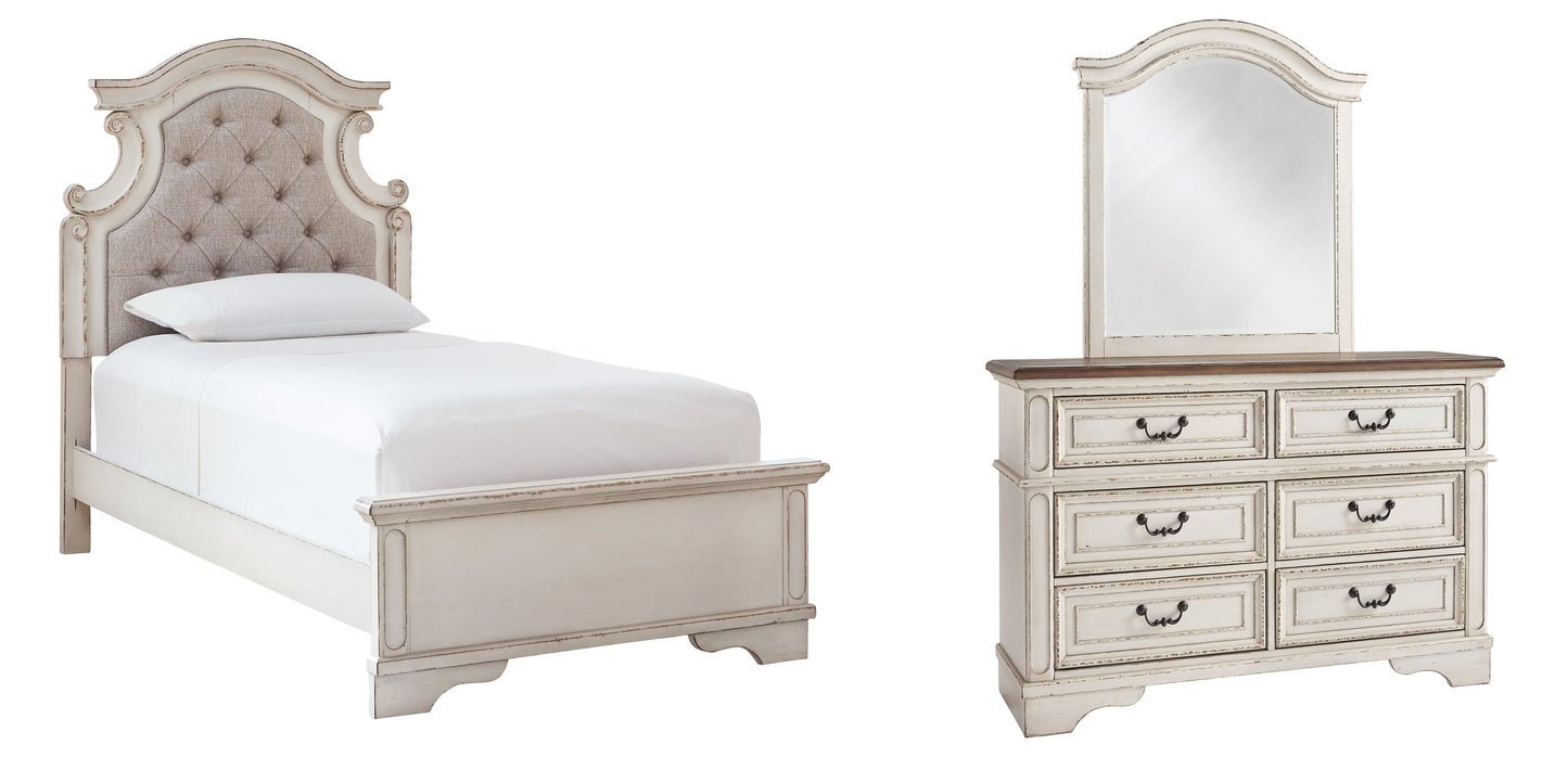 Realyn Twin Panel Bed with Mirrored Dresser at Cloud 9 Mattress & Furniture furniture, home furnishing, home decor