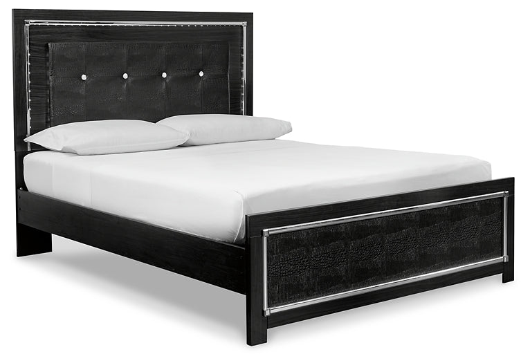 Kaydell Queen Upholstered Panel Bed with Mirrored Dresser at Cloud 9 Mattress & Furniture furniture, home furnishing, home decor