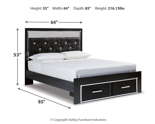 Kaydell Queen Upholstered Panel Storage Platform Bed with Mirrored Dresser and Chest at Cloud 9 Mattress & Furniture furniture, home furnishing, home decor