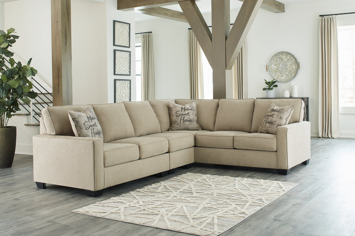 Lucina 3-Piece Sectional with Ottoman at Cloud 9 Mattress & Furniture furniture, home furnishing, home decor