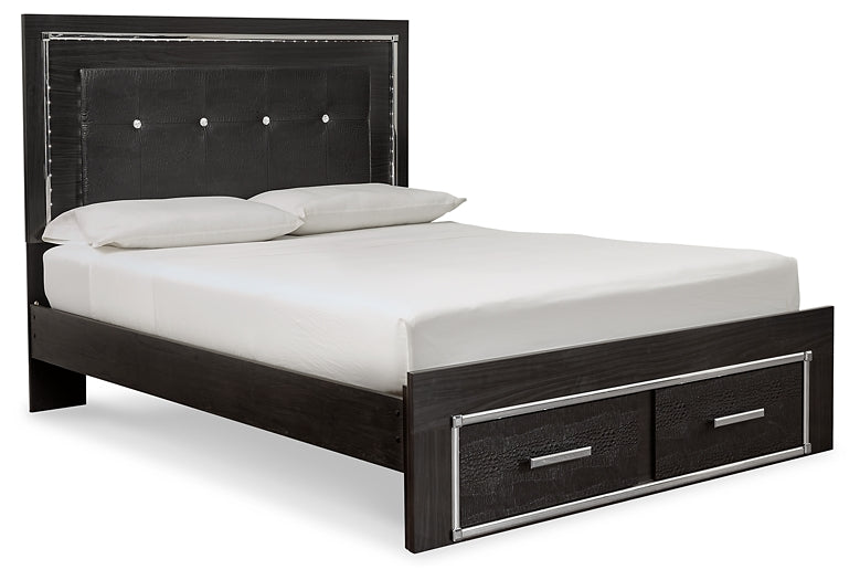 Kaydell Queen Panel Bed with Storage with Mirrored Dresser, Chest and 2 Nightstands at Cloud 9 Mattress & Furniture furniture, home furnishing, home decor