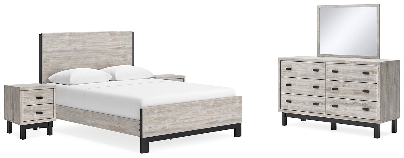 Vessalli Queen Panel Bed with Mirrored Dresser and 2 Nightstands at Cloud 9 Mattress & Furniture furniture, home furnishing, home decor