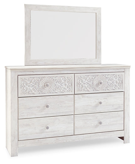 Paxberry Queen Panel Bed with Mirrored Dresser, Chest and 2 Nightstands at Cloud 9 Mattress & Furniture furniture, home furnishing, home decor