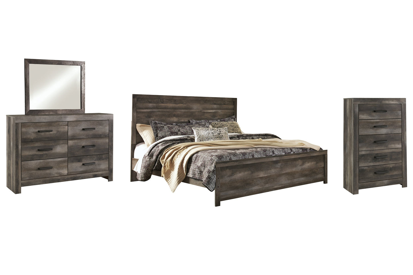 Wynnlow King Panel Bed with Mirrored Dresser and Chest at Cloud 9 Mattress & Furniture furniture, home furnishing, home decor