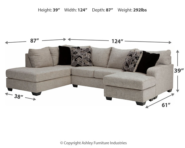 Megginson 2-Piece Sectional with Chair and Ottoman at Cloud 9 Mattress & Furniture furniture, home furnishing, home decor