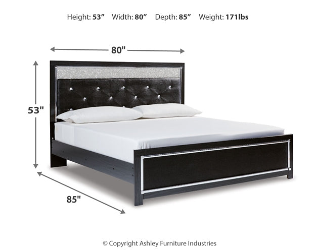 Kaydell King Upholstered Panel Bed with Mirrored Dresser at Cloud 9 Mattress & Furniture furniture, home furnishing, home decor