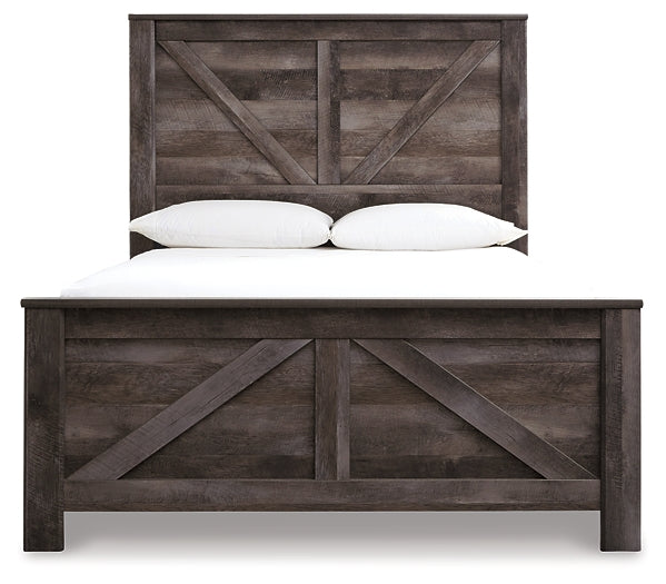 Wynnlow Queen Crossbuck Panel Bed with Mirrored Dresser, Chest and 2 Nightstands at Cloud 9 Mattress & Furniture furniture, home furnishing, home decor