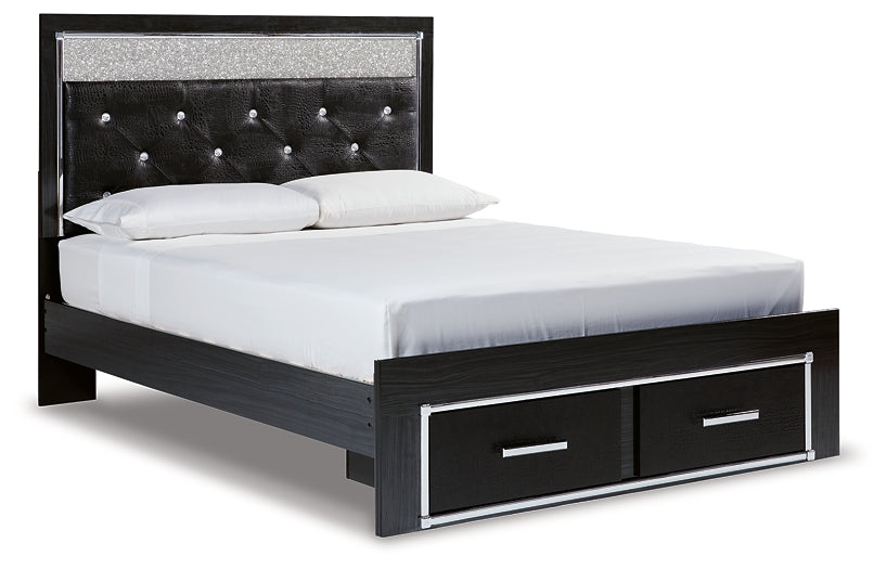 Kaydell Queen Upholstered Panel Storage Platform Bed with Mirrored Dresser, Chest and Nightstand at Cloud 9 Mattress & Furniture furniture, home furnishing, home decor