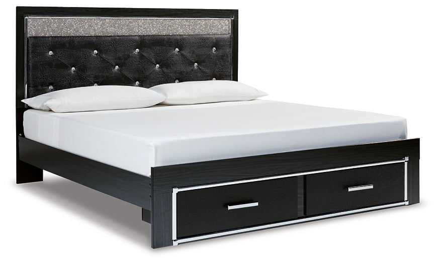 Kaydell King Upholstered Panel Storage Platform Bed with Mirrored Dresser at Cloud 9 Mattress & Furniture furniture, home furnishing, home decor