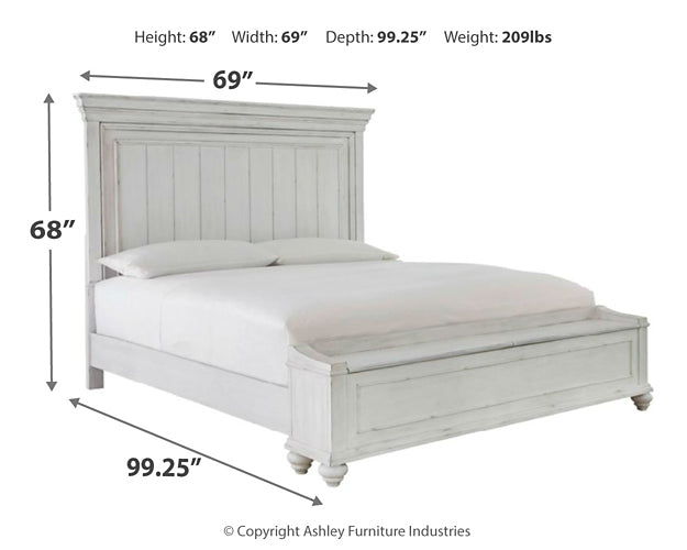 Kanwyn Queen Panel Bed with Storage with Mirrored Dresser and 2 Nightstands at Cloud 9 Mattress & Furniture furniture, home furnishing, home decor