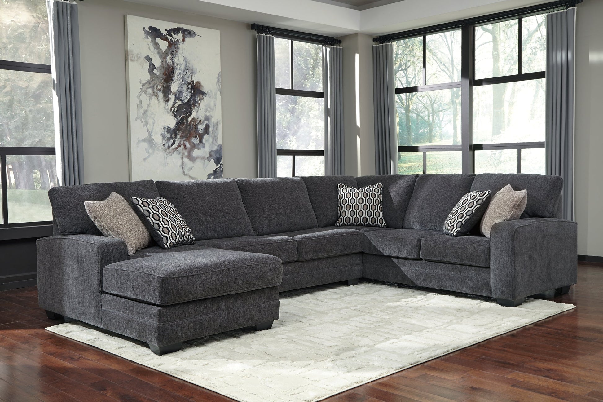 Tracling 3-Piece Sectional with Ottoman at Cloud 9 Mattress & Furniture furniture, home furnishing, home decor