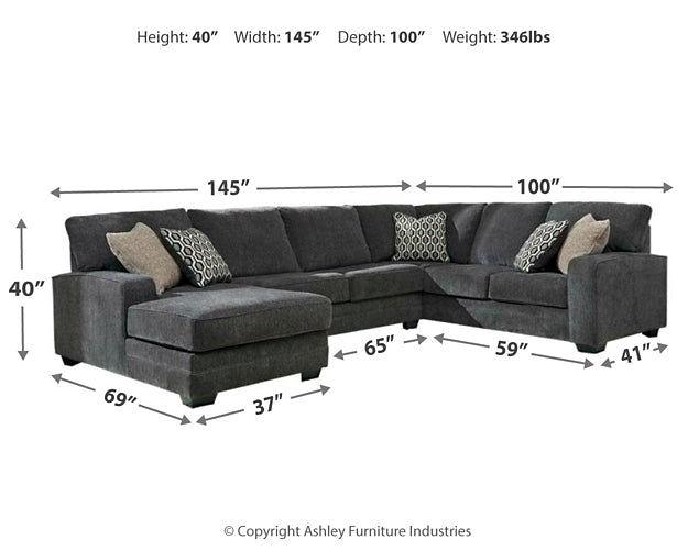 Tracling 3-Piece Sectional with Ottoman at Cloud 9 Mattress & Furniture furniture, home furnishing, home decor