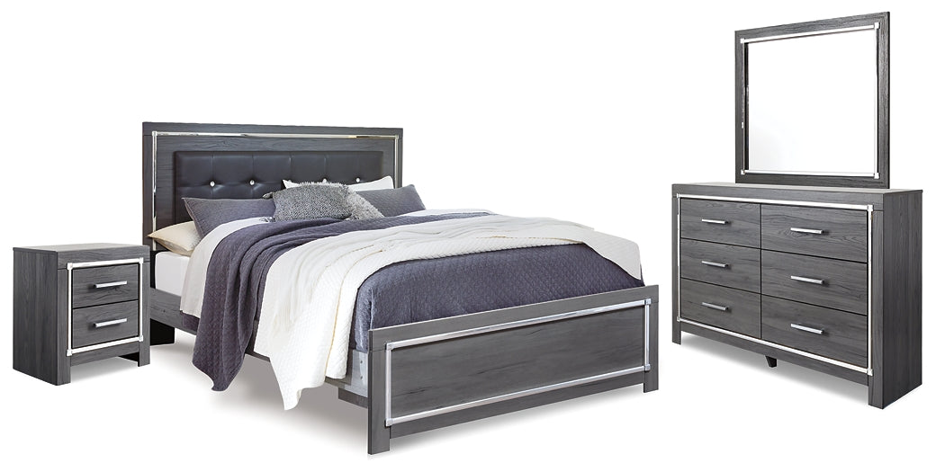 Lodanna King Panel Bed with Mirrored Dresser and Nightstand at Cloud 9 Mattress & Furniture furniture, home furnishing, home decor