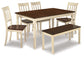 Whitesburg Dining Table and 4 Chairs and Bench at Cloud 9 Mattress & Furniture furniture, home furnishing, home decor