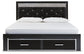 Kaydell King Upholstered Panel Storage Platform Bed with Mirrored Dresser and 2 Nightstands at Cloud 9 Mattress & Furniture furniture, home furnishing, home decor