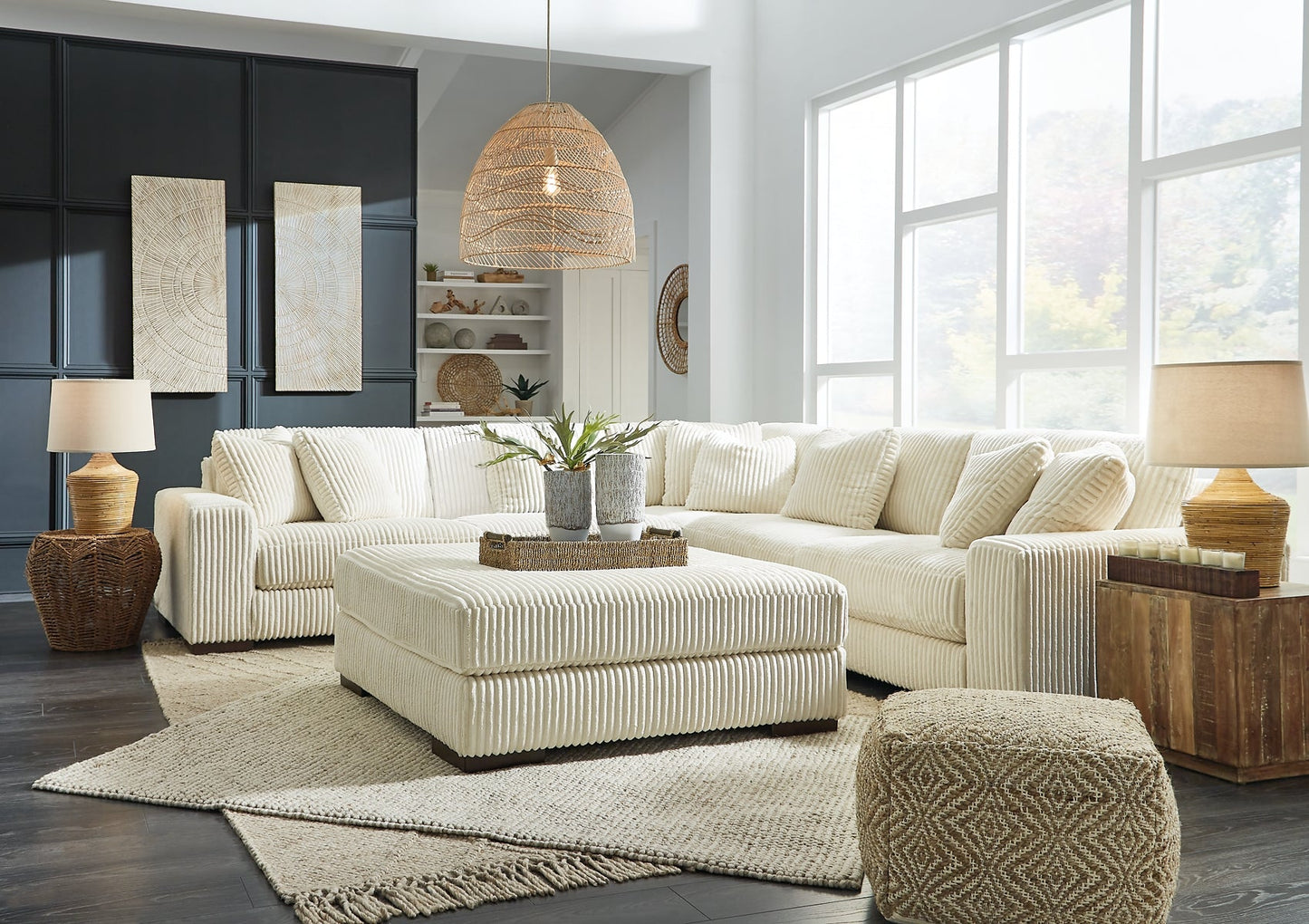 Lindyn 5-Piece Sectional with Ottoman at Cloud 9 Mattress & Furniture furniture, home furnishing, home decor