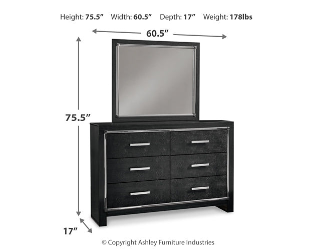 Kaydell Queen Upholstered Panel Headboard with Mirrored Dresser at Cloud 9 Mattress & Furniture furniture, home furnishing, home decor