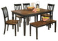 Owingsville Dining Table and 4 Chairs and Bench at Cloud 9 Mattress & Furniture furniture, home furnishing, home decor