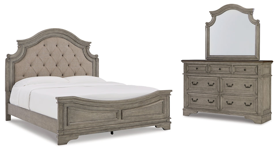 Lodenbay California King Panel Bed with Mirrored Dresser at Cloud 9 Mattress & Furniture furniture, home furnishing, home decor