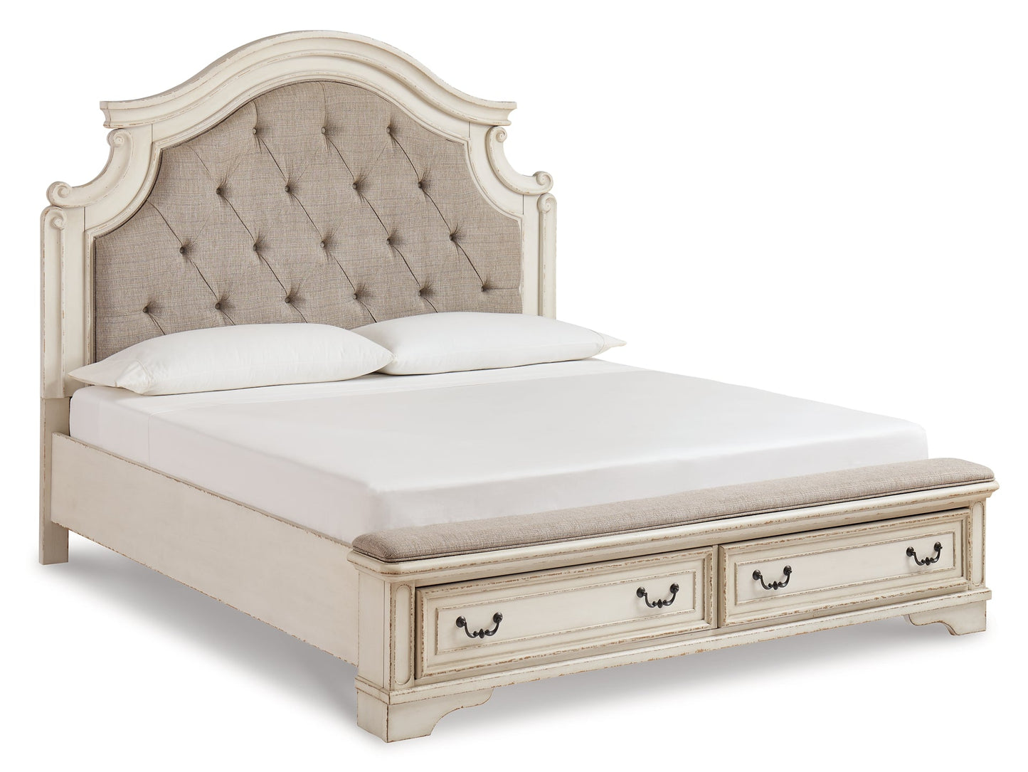 Realyn King Upholstered Bed with Mirrored Dresser and Chest at Cloud 9 Mattress & Furniture furniture, home furnishing, home decor