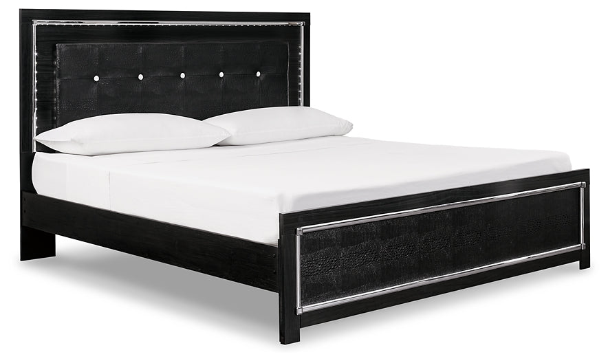 Kaydell King Upholstered Panel Bed with Mirrored Dresser at Cloud 9 Mattress & Furniture furniture, home furnishing, home decor