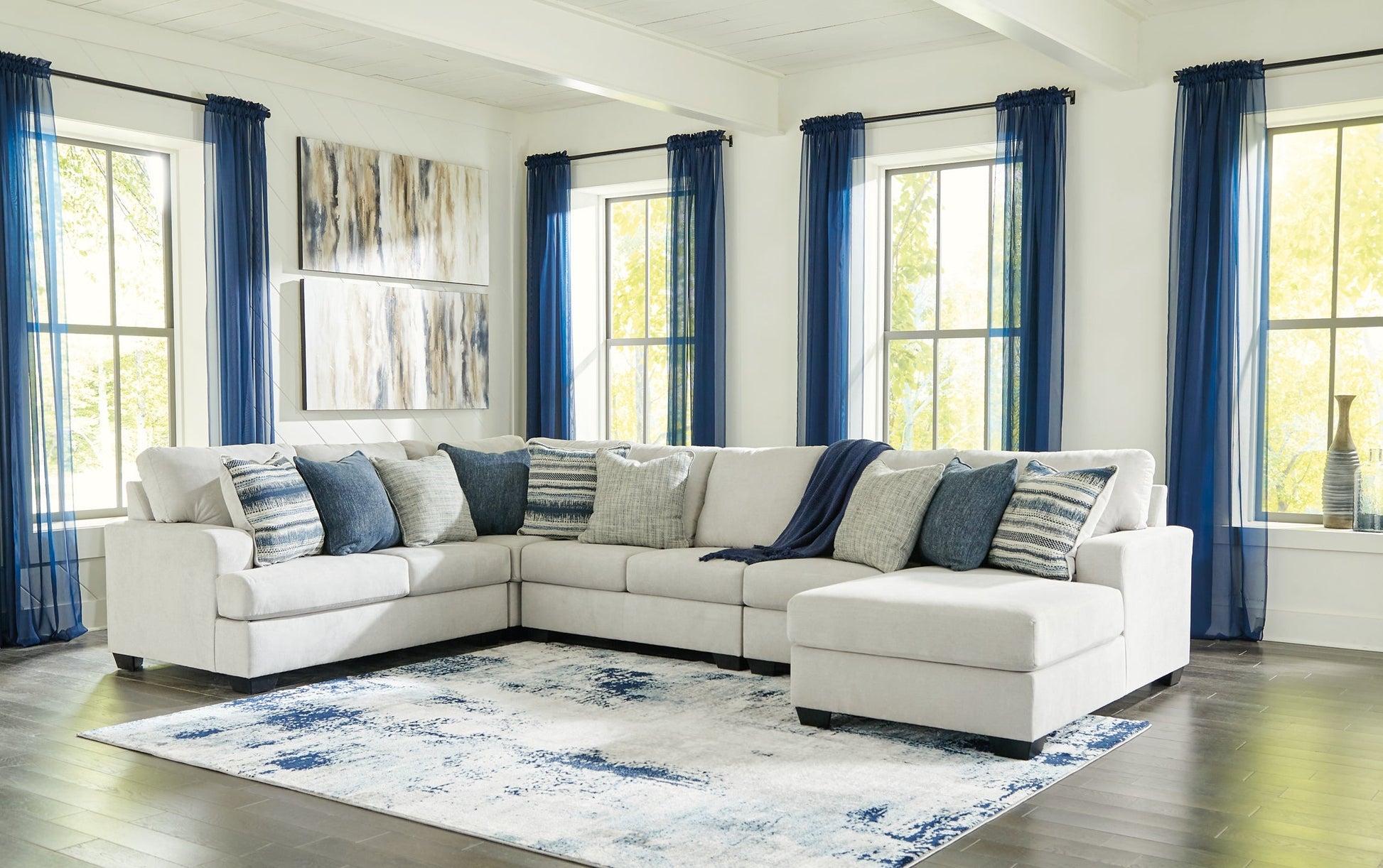 Lowder 5-Piece Sectional with Ottoman at Cloud 9 Mattress & Furniture furniture, home furnishing, home decor