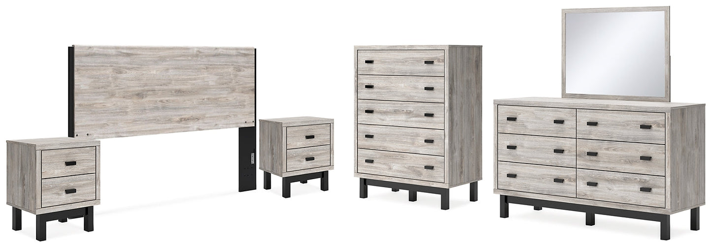 Vessalli King Panel Headboard with Mirrored Dresser, Chest and 2 Nightstands at Cloud 9 Mattress & Furniture furniture, home furnishing, home decor