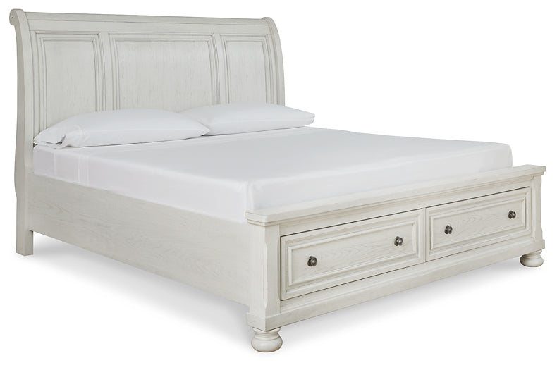 Robbinsdale California King Sleigh Bed with Storage with Mirrored Dresser at Cloud 9 Mattress & Furniture furniture, home furnishing, home decor