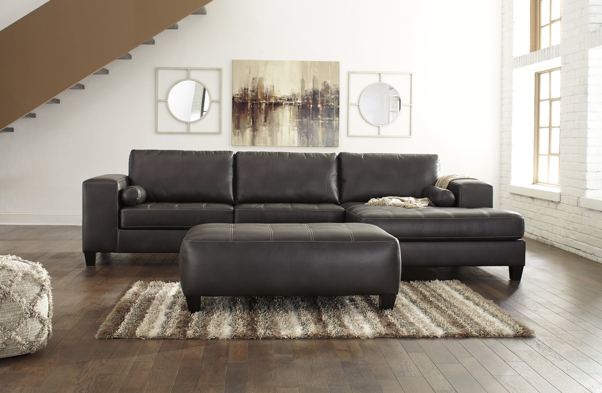 Nokomis 2-Piece Sectional with Ottoman at Cloud 9 Mattress & Furniture furniture, home furnishing, home decor