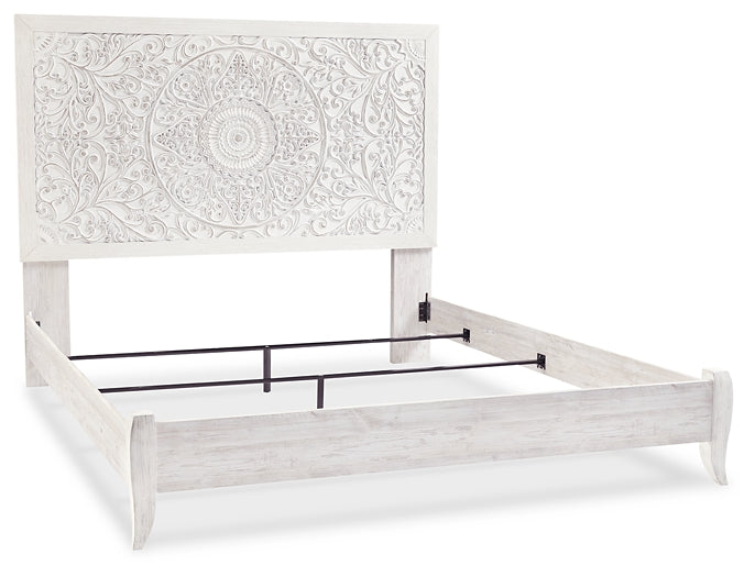 Paxberry King Panel Bed with Mirrored Dresser and Chest at Cloud 9 Mattress & Furniture furniture, home furnishing, home decor