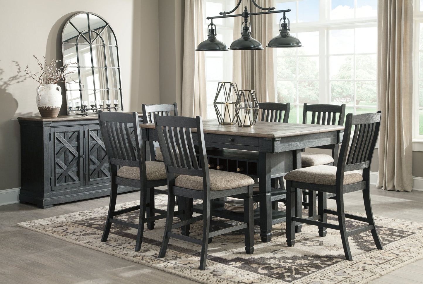 Tyler Creek Counter Height Dining Table and 6 Barstools at Cloud 9 Mattress & Furniture furniture, home furnishing, home decor