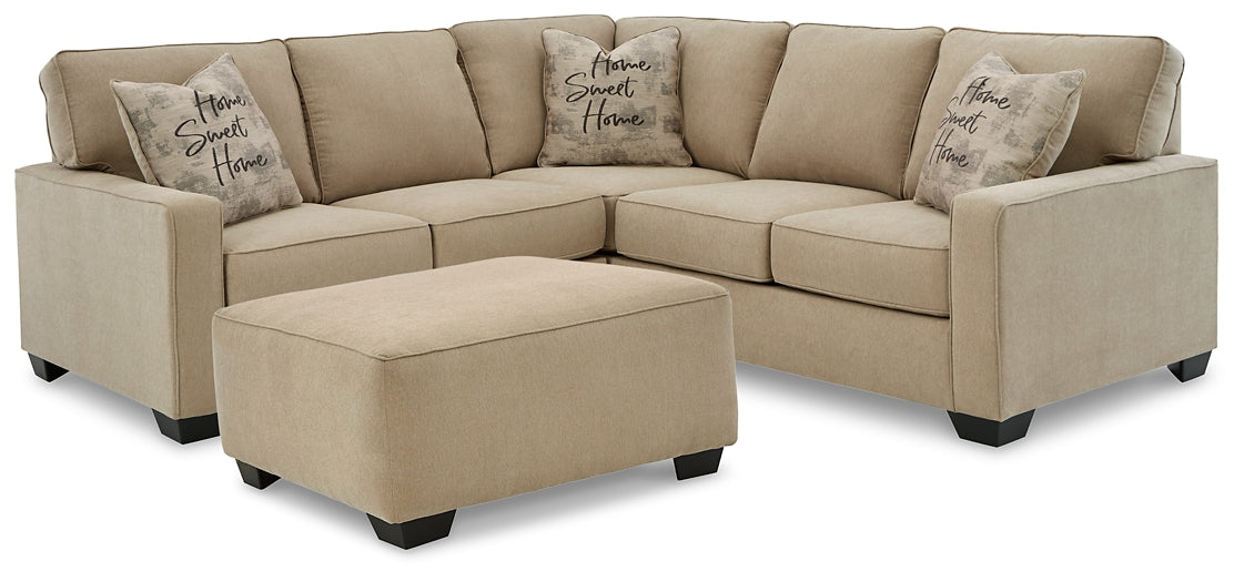 Lucina 2-Piece Sectional with Ottoman at Cloud 9 Mattress & Furniture furniture, home furnishing, home decor