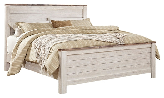 Willowton King Panel Bed with Mirrored Dresser at Cloud 9 Mattress & Furniture furniture, home furnishing, home decor