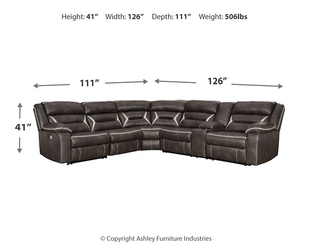 Kincord 4-Piece Sectional with Recliner at Cloud 9 Mattress & Furniture furniture, home furnishing, home decor