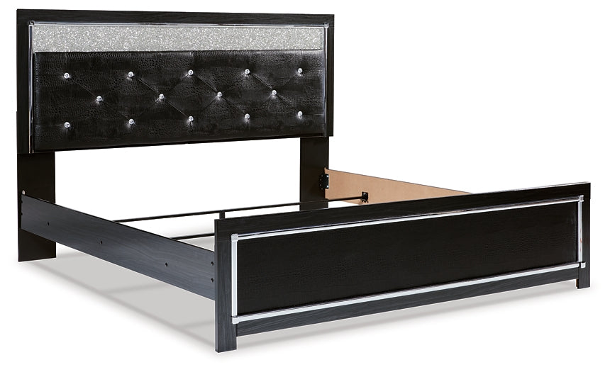 Kaydell King Upholstered Panel Platform Bed with Mirrored Dresser, Chest and Nightstand at Cloud 9 Mattress & Furniture furniture, home furnishing, home decor