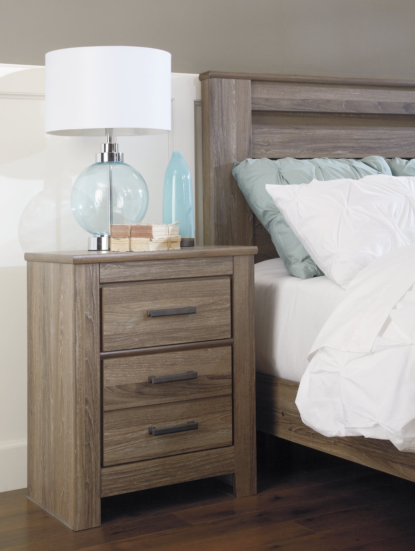 Zelen King/California King Panel Headboard with Mirrored Dresser, Chest and 2 Nightstands at Cloud 9 Mattress & Furniture furniture, home furnishing, home decor