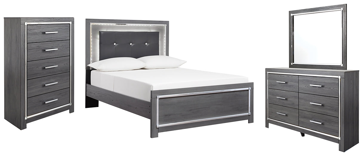 Lodanna Full Panel Bed with Mirrored Dresser and Chest at Cloud 9 Mattress & Furniture furniture, home furnishing, home decor