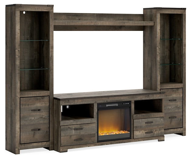 Trinell 4-Piece Entertainment Center with Electric Fireplace at Cloud 9 Mattress & Furniture furniture, home furnishing, home decor