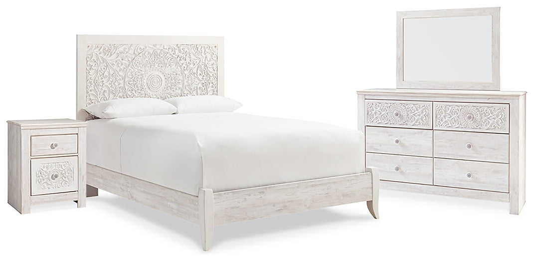 Paxberry Queen Panel Bed with Mirrored Dresser and Nightstand at Cloud 9 Mattress & Furniture furniture, home furnishing, home decor