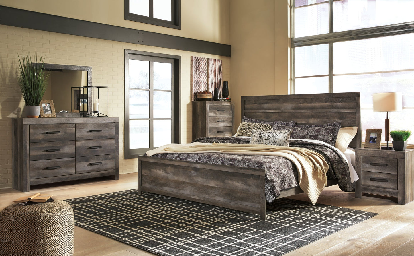 Wynnlow King Panel Bed with Mirrored Dresser and Chest at Cloud 9 Mattress & Furniture furniture, home furnishing, home decor