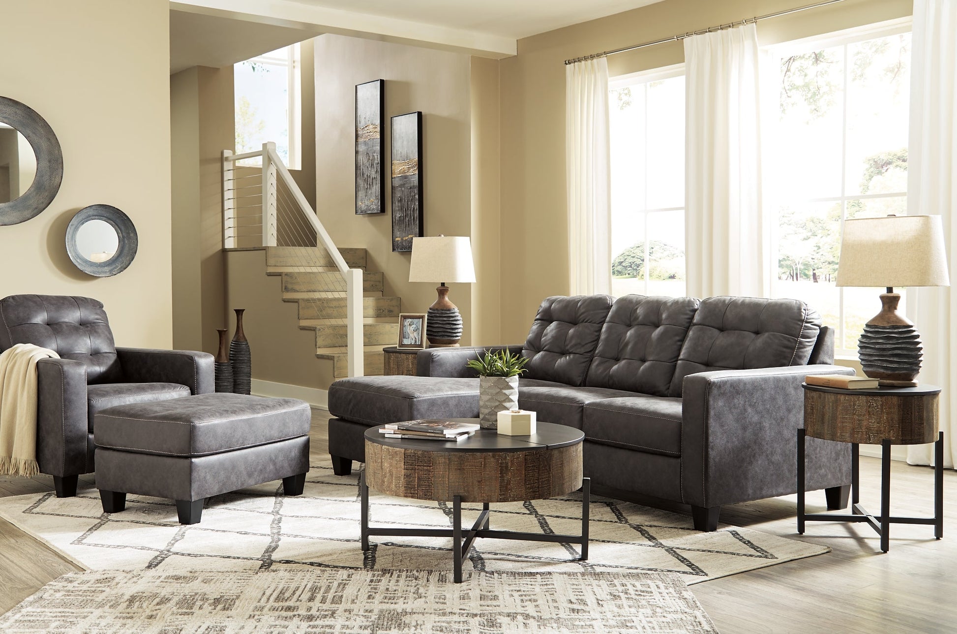 Venaldi Sofa Chaise, Chair, and Ottoman at Cloud 9 Mattress & Furniture furniture, home furnishing, home decor