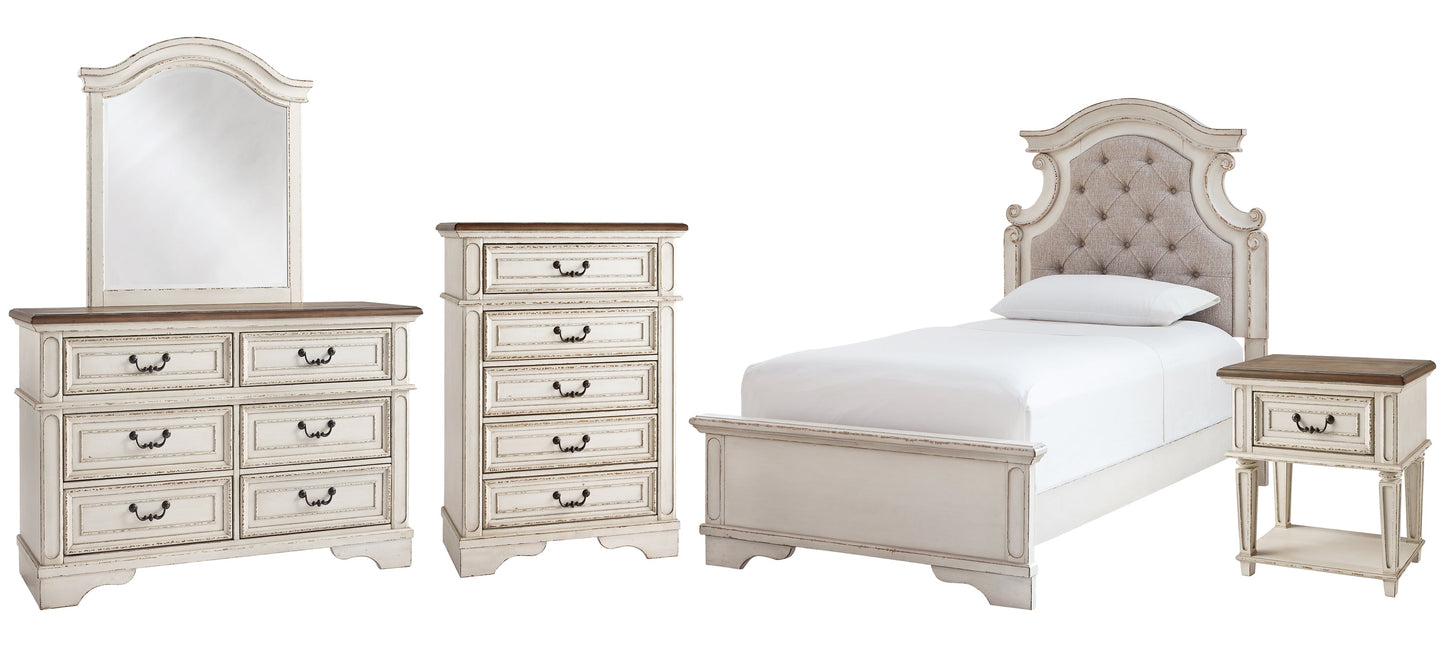 Realyn Twin Panel Bed with Mirrored Dresser, Chest and Nightstand at Cloud 9 Mattress & Furniture furniture, home furnishing, home decor