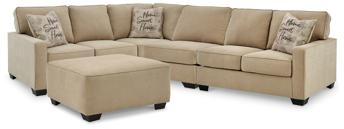 Lucina 3-Piece Sectional with Ottoman at Cloud 9 Mattress & Furniture furniture, home furnishing, home decor