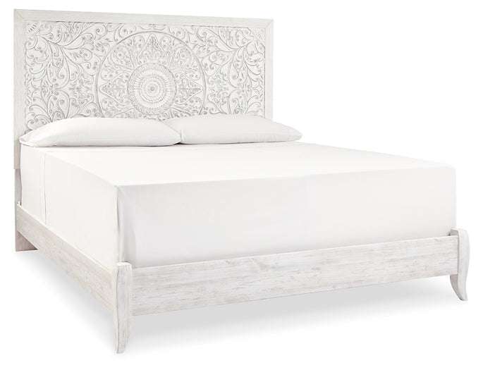 Paxberry King Panel Bed with Mirrored Dresser and Chest at Cloud 9 Mattress & Furniture furniture, home furnishing, home decor