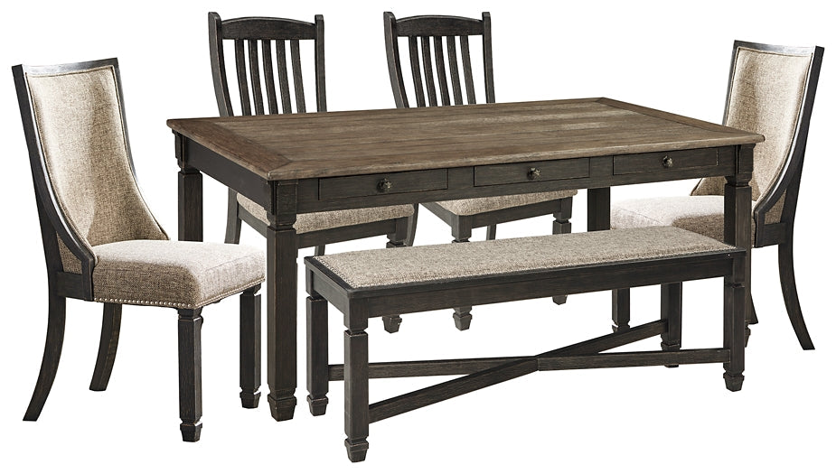 Tyler Creek Dining Table and 4 Chairs and Bench at Cloud 9 Mattress & Furniture furniture, home furnishing, home decor