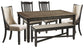 Tyler Creek Dining Table and 4 Chairs and Bench at Cloud 9 Mattress & Furniture furniture, home furnishing, home decor