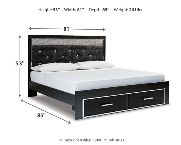 Kaydell King Upholstered Panel Storage Platform Bed with Mirrored Dresser at Cloud 9 Mattress & Furniture furniture, home furnishing, home decor