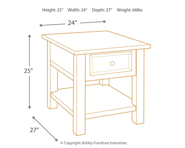 Tyler Creek Rectangular End Table at Cloud 9 Mattress & Furniture furniture, home furnishing, home decor