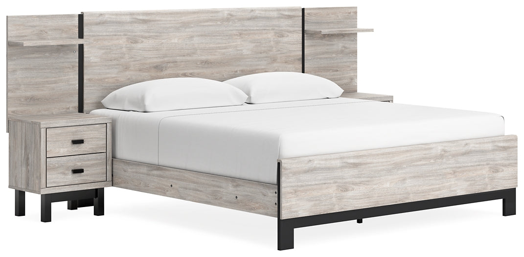 Vessalli King Panel Bed with Mirrored Dresser and Chest at Cloud 9 Mattress & Furniture furniture, home furnishing, home decor